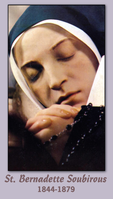 ST BERNADETTE PRAYER CARD